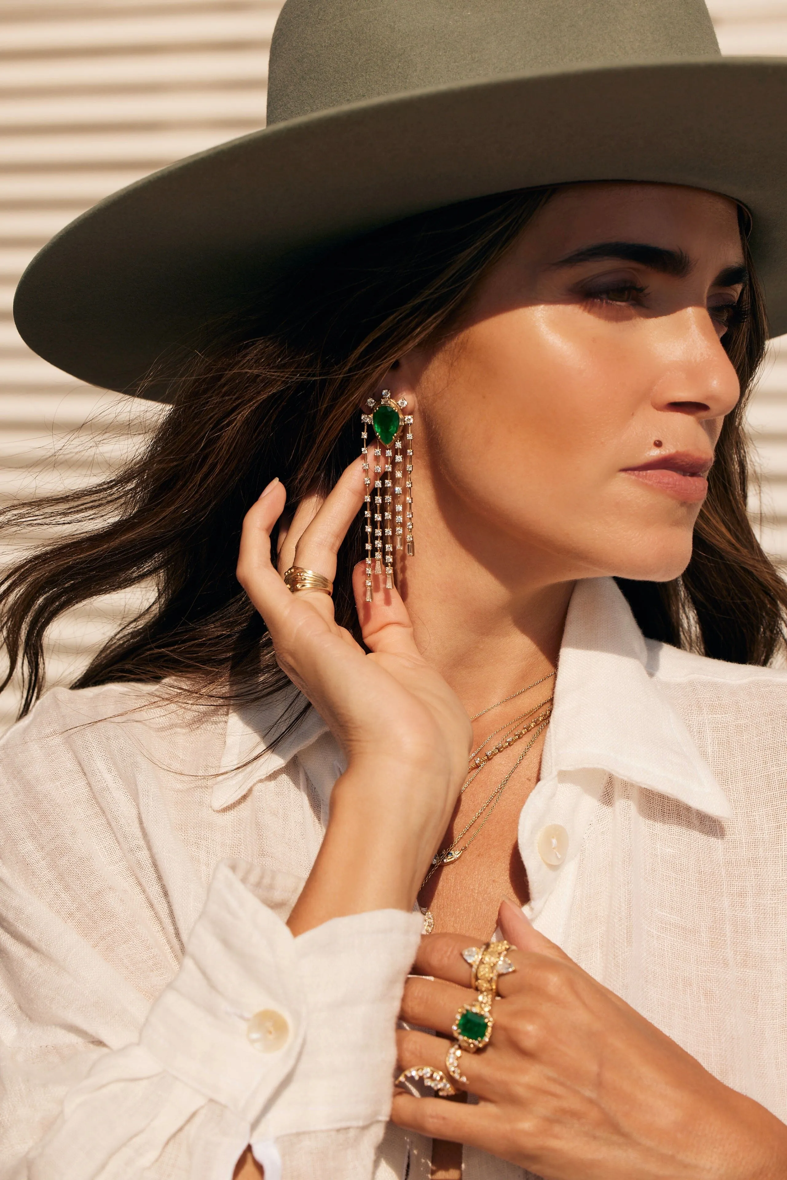 The Bayou Emerald + Diamond Chandelier Earrings