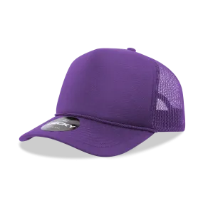 The Park Wholesale - Decky 6025 - Mid Profile, 5 Panel Foam Trucker Hat - 6025: Purple