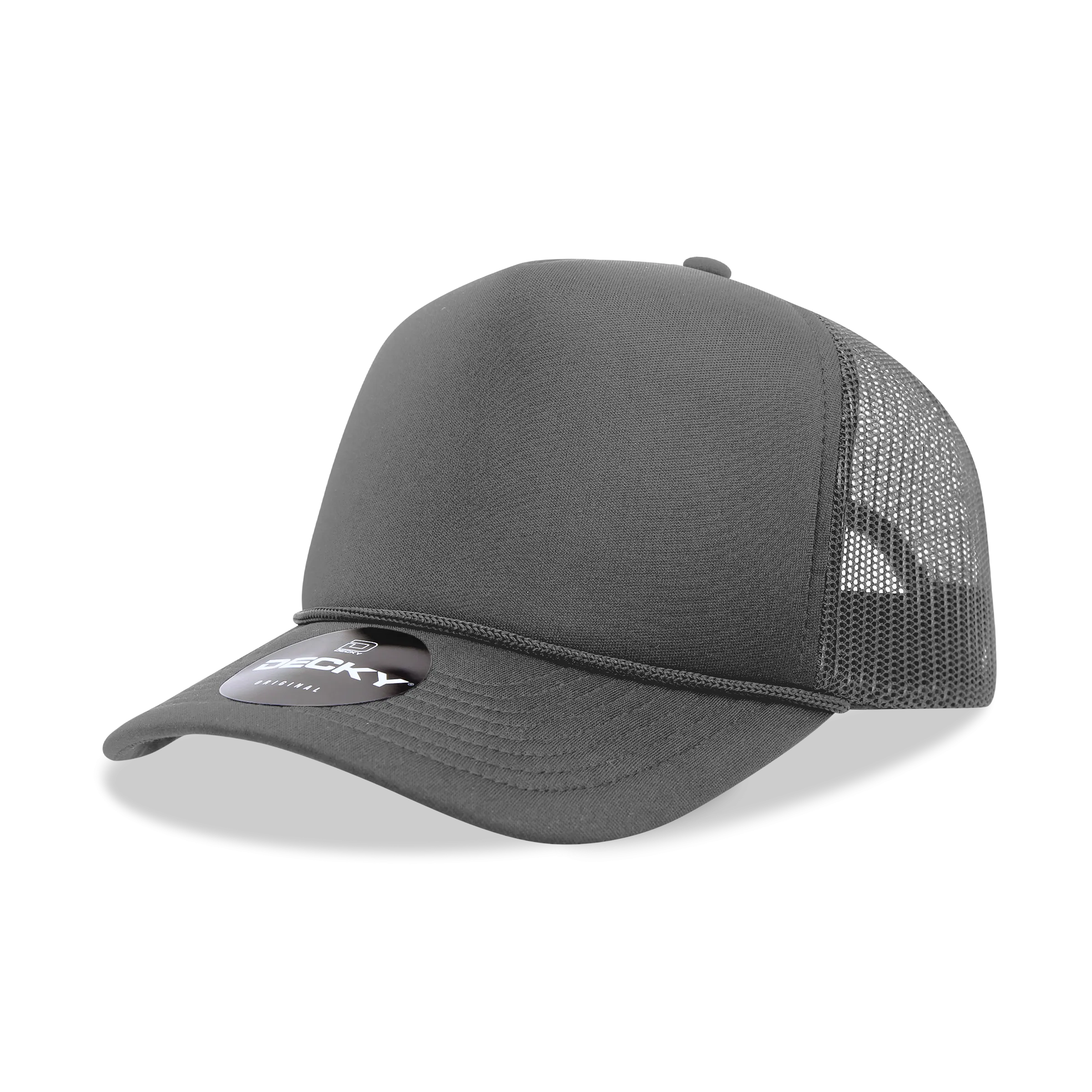 The Park Wholesale - Decky 6025 - Mid Profile, 5 Panel Foam Trucker Hat - 6025: Purple