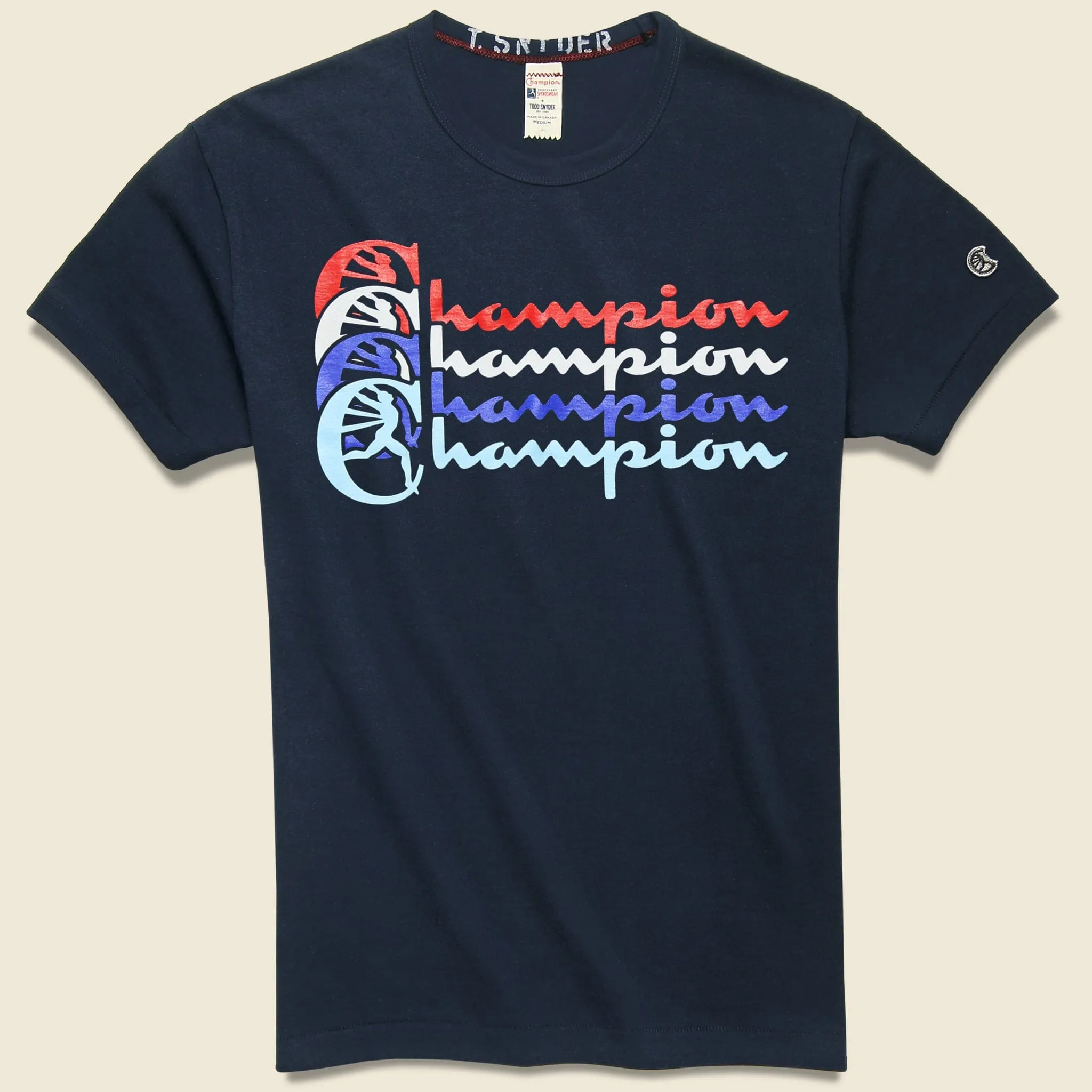 Todd Snyder + Champion - Stacked Champion Tee - Original Navy