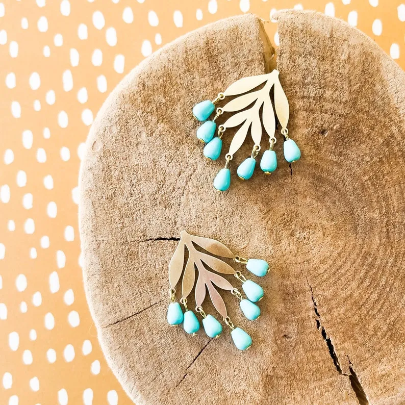 Turquoise Chandelier Studs- WS