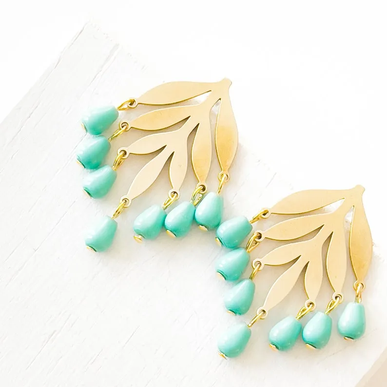 Turquoise Chandelier Studs- WS