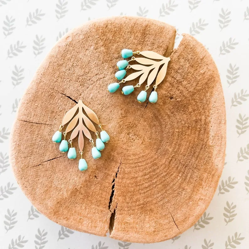 Turquoise Chandelier Studs- WS