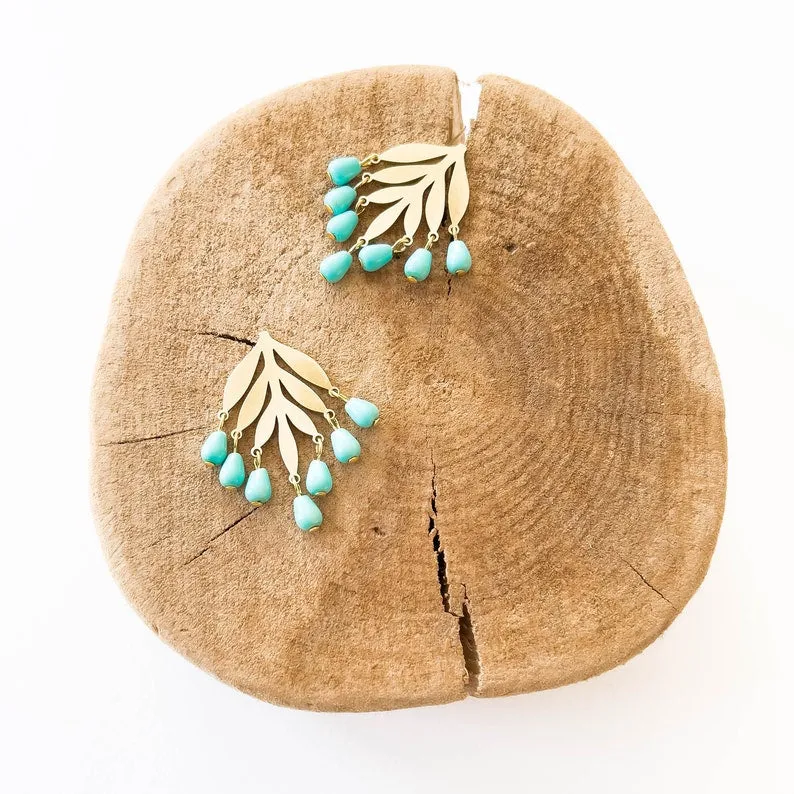 Turquoise Chandelier Studs- WS