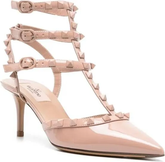 Valentino Garavani Rockstud 70mm patent pumps Neutrals