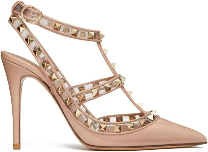 Valentino Garavani Rockstud ankle-strap pumps Pink