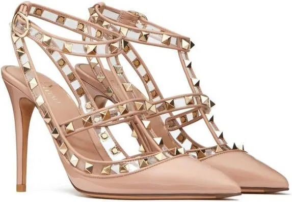 Valentino Garavani Rockstud ankle-strap pumps Pink