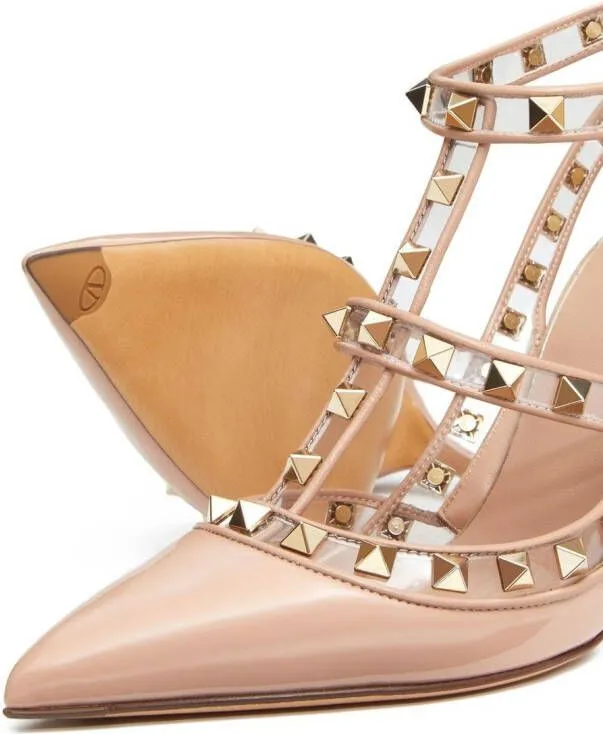 Valentino Garavani Rockstud ankle-strap pumps Pink