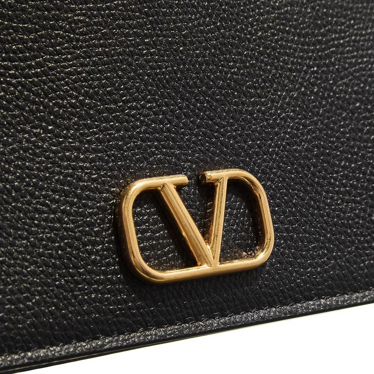 Valentino Garavani  V Logo Signature Wallet W/Strap Nero