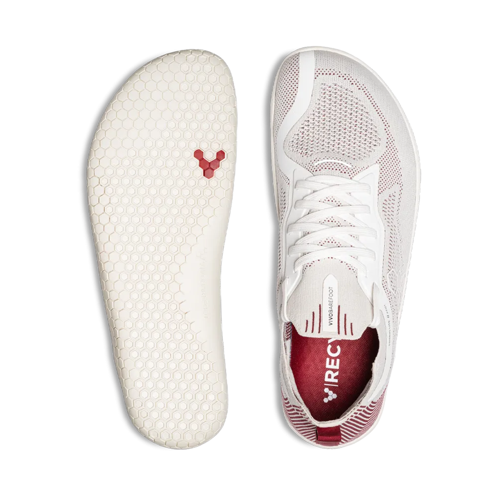 Vivobarefoot Primus Lite Knit Womens Off White/Burgundy