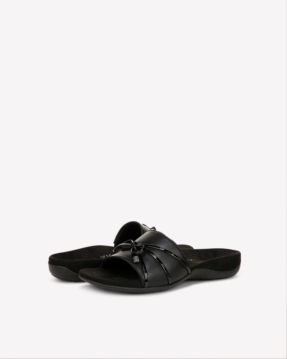 Wide-Width, Faux-Leather Bella Slide with Bow Detail - Vionic