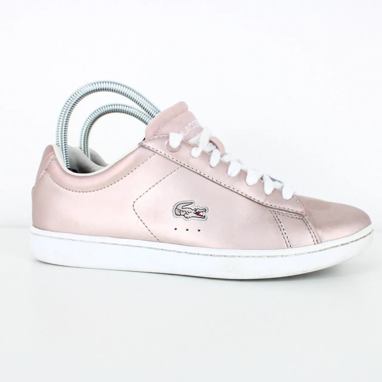 Womens LACOSTE Carnaby Evo Trainers Pink | UK 5