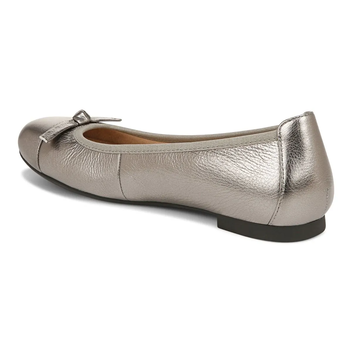 WOMEN'S VIONIC AMORIE FLAT | PEWTER METALLIC LEATHER