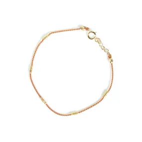 Wrapped Wire Silk Bracelet | Tan, Gold